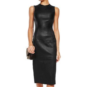 FLEECE LINED midi little black dress